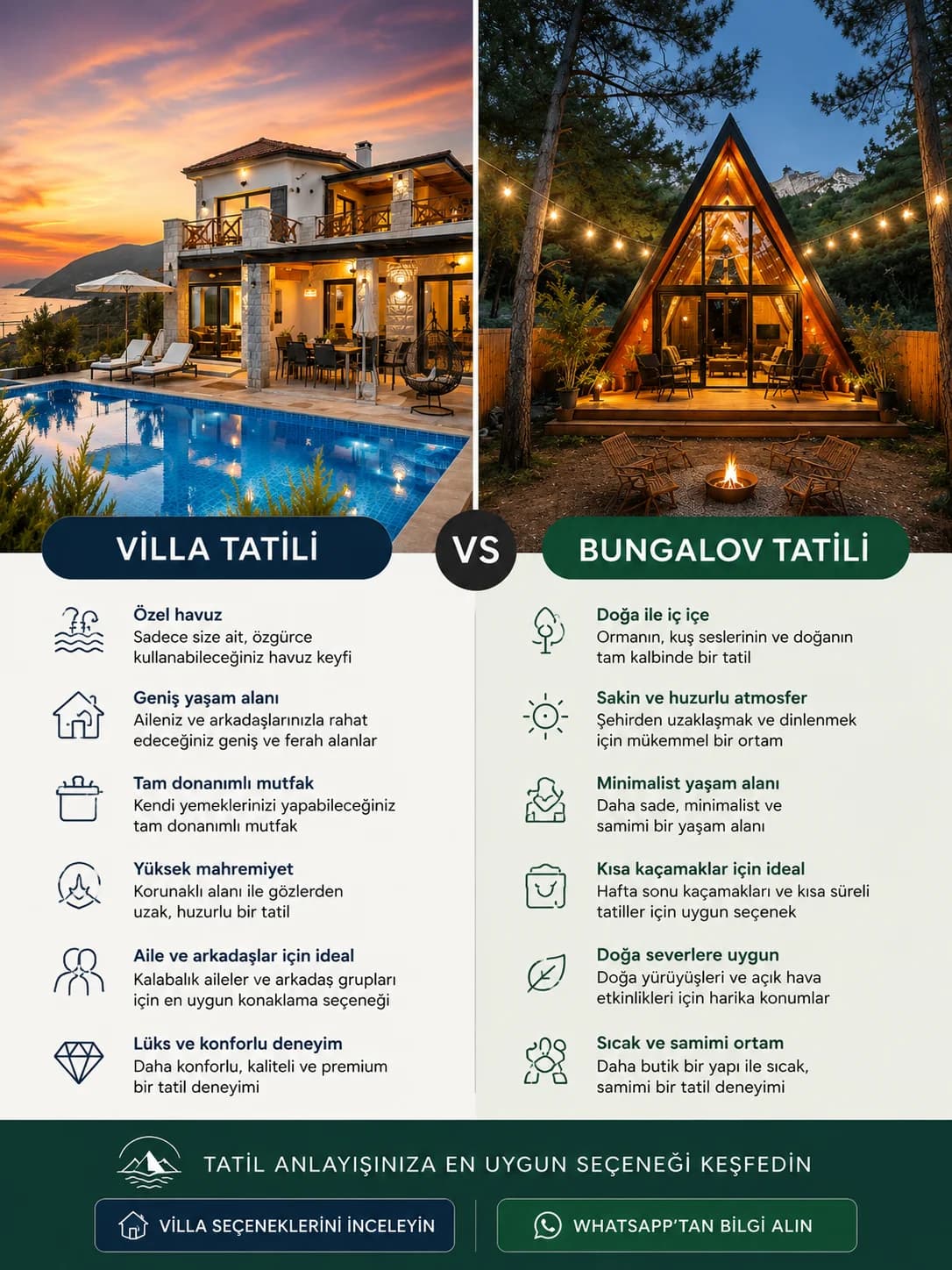 Villa mı Bungalov mu? Tatil İçin Hangisi Daha Uygun?
