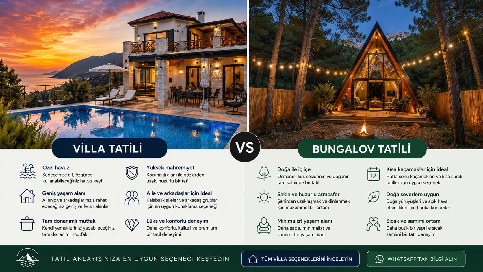 Villa mı Bungalov mu? Tatil İçin Hangisi Daha Uygun?